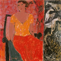 La femme jaune 70 x 70 cm